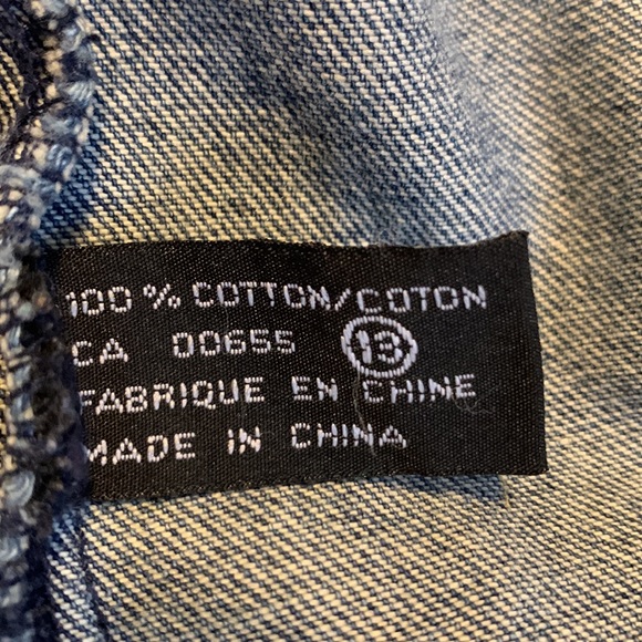 Jean jacket, 100% cotton, by contrast jeans, Medium denim blue, Size 13. - Picture 5 of 7